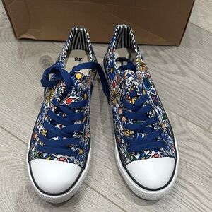 Colorful Floral Canvas Sneakers with Blue Accents folkstar Poland size 38 new